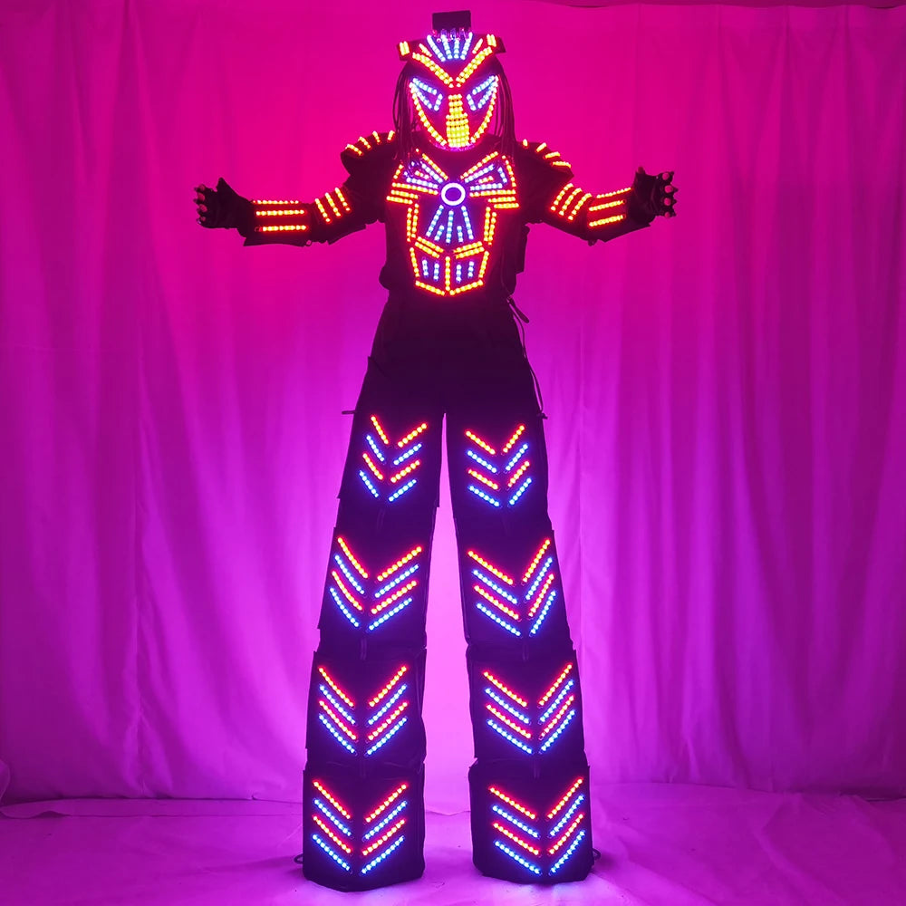 Traje De Robot LED Stilts Walker LED Light Robot Suit Clothing Event Kryoman Costume Led Disfraz De Robot