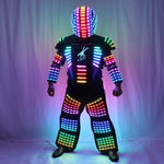 تحميل الصورة في عارض المعرض ،LED Robot Costume Luminous Suit Men Gogo Singer Guest Dancer Costume Suit Hero Light Armor For Stage Party Wear
