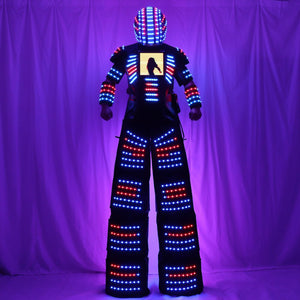 Full Color Remote Control LED Robot Costume Clothes Stilts Walker Suit Excited Digital Screen DIY Text Image LOGO