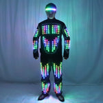 Carica l&#39;immagine nel visualizzatore di Gallery, Full Color LED Growing Robot Suit Costume Men LED Luminous Flashing Clothing Dance Wear For Night Clubs Party Event Bar Supplies
