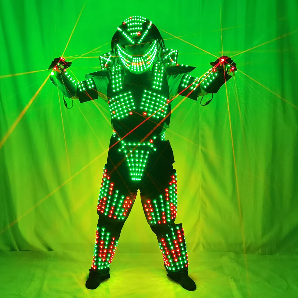 Full Color LED Iron Soldier Robot Suit | Laser Predator Cosplay Costume for Stage Dancer Nightclub Shows