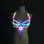 Carica l&#39;immagine nel visualizzatore di Gallery, LED Lights Bling Bling Mermaid Belly Dance Costume Set Women Belly Dance Bra Skirts Professional Outfit
