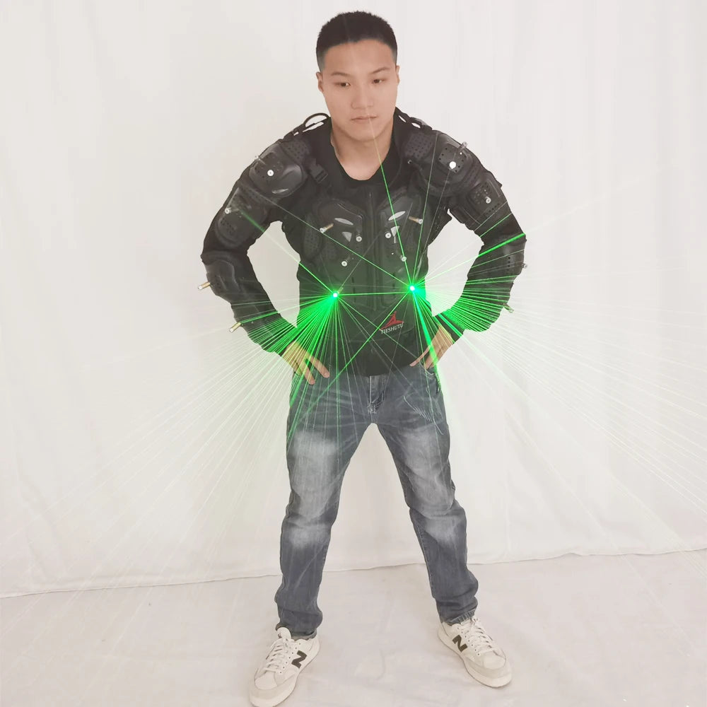 New Qite Green Laser Armor Luminous LED Suit Jacket Laser Man Stage Starry Sky Fireworks Effect Performance Luminous Clothing - Temlaser.net
