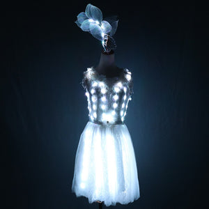 Light Up Luminous Clothes LED Costume Ballet Tutu Led Dresses  Singer Dancer Stage Wear Outfi For Dancing Skirts Wedding Party