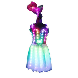 Light Up Luminous Clothes LED Costume Ballet Tutu Led Dresses  Singer Dancer Stage Wear Outfi For Dancing Skirts Wedding Party