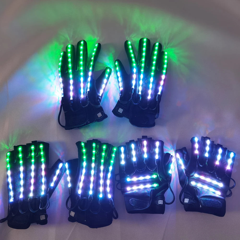 Flashing Gloves Glow 360 Mode LED Ray Light Finger Lighting Mitt Glowing Up Glove Glasses Stage Glow Costume