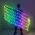 تحميل الصورة في عارض المعرض ،LED Veils Light Silk Performance Props Accessories Rainbow Colored Rectangle Veil Silk Belly Dance
