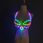 Carica l&#39;immagine nel visualizzatore di Gallery, LED Color Lights Women Belly Dance Split Skirt Sexy Professional Bellydance Training Clothes Dancing Costumes
