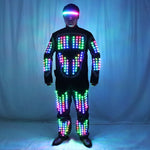Carica l&#39;immagine nel visualizzatore di Gallery, Full Color LED Growing Robot Suit Costume Men LED Luminous Flashing Clothing Dance Wear For Night Clubs Party Event Bar Supplies
