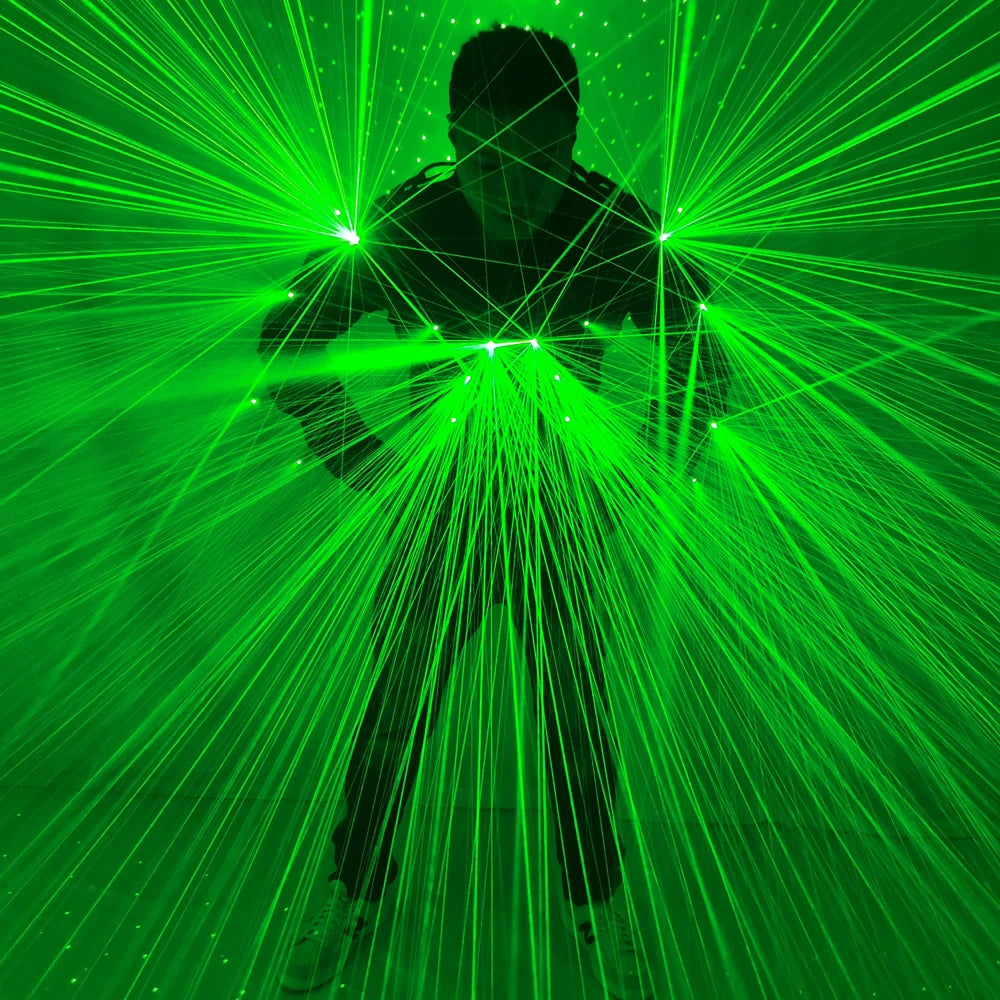 New Qite Green Laser Armor Luminous LED Suit Jacket Laser Man Stage Starry Sky Fireworks Effect Performance Luminous Clothing - Temlaser.net