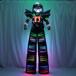 Laden Sie das Bild in den Galerie-Viewer.Full Color Pixel LED Robot Costume Clothes Stills Walker Costume with Laser Gloves Digital Screen DIY Text Image LOGO
