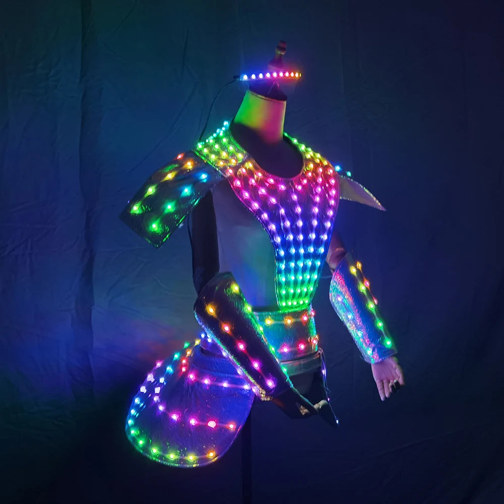 LED Dress Women Dancer Future Technology Cosplay Costume  DJ Singer Performance Stage Wear Costume Sexy Silver Laser Skirt
