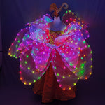 تحميل الصورة في عارض المعرض ،Full Color LED Petal Skirt Flower Opening Dance Big Swing Dress Modern Dance Performance Dress LED Robot Suit Blossom Long Dress
