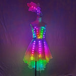 Laden Sie das Bild in den Galerie-Viewer.Full color LED lighting Tutu Skirt Sexy Micro Mini Skirts Night Club Lace Gown Trailing Skirt Court Dance Cosplay Ballet Costume
