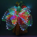 Carica l&#39;immagine nel visualizzatore di Gallery, Full Color LED Petal Skirt Flower Opening Dance Big Swing Dress Modern Dance Performance Dress LED Robot Suit Blossom Long Dress
