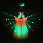 تحميل الصورة في عارض المعرض ،LED Wedding Dress Luminous Suits Light Clothing Glowing Wedding Skirt LED Wings for Women Ballroom Dance Dress
