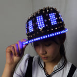 تحميل الصورة في عارض المعرض ،Unisex Punk Hedgehog Rock Rivet Cap Newest Unique Gold Silver Rivet LED Hat Fashion Snapback for Street Hip-hop Rivet man woman
