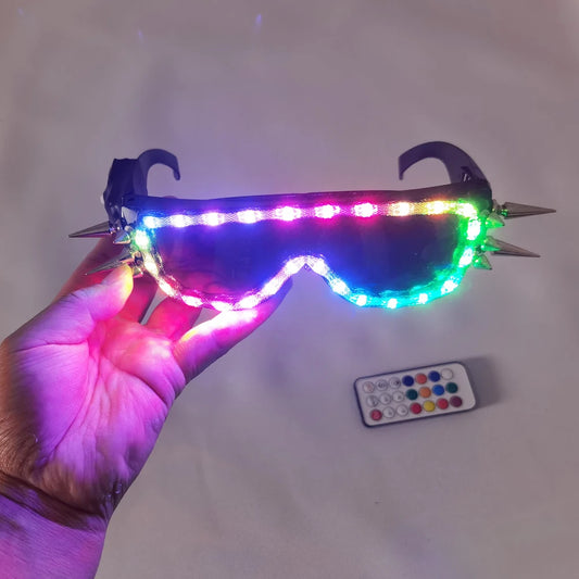 LED Glasses Rivet Punk Glasses for LED Growing Light Performance Stage Costume Clothes