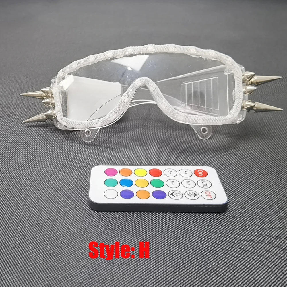 LED Glasses Rivet Punk Glasses for LED Growing Light Performance Stage Costume Clothes