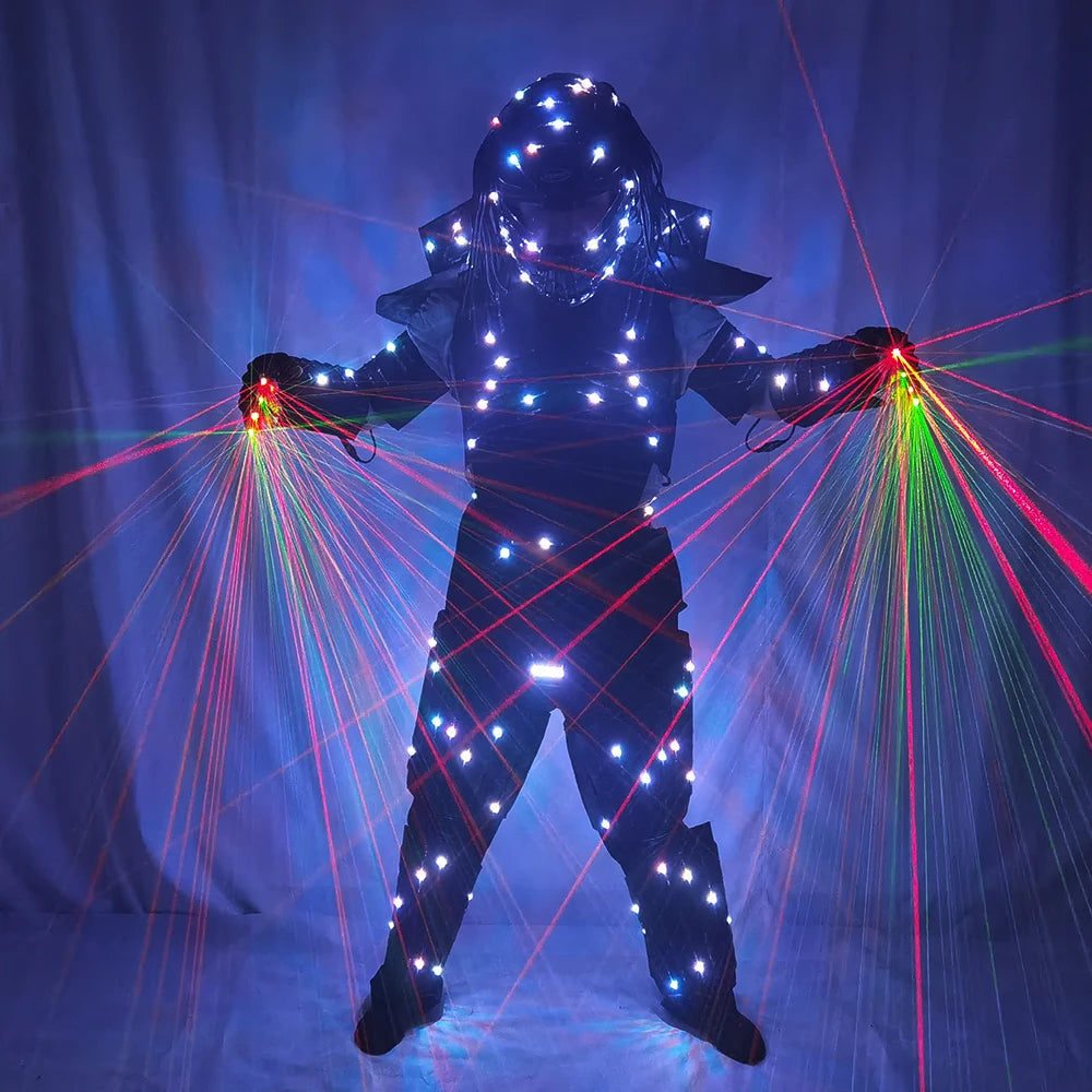 Full Color LED Iron Soldier Robot Suit | Laser Predator Cosplay Costume for Stage Dancer Nightclub Shows