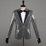 Carica l&#39;immagine nel visualizzatore di Gallery, Full Color LED Sequins Fashion Lighting Fashion Senior Host Dress Dance Best Man Banquet Slim Suit Jacket
