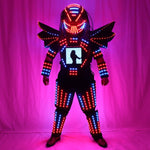 Carica l&#39;immagine nel visualizzatore di Gallery, Pixels Led Robot Suit Traje De Robot  Full Color Change Stage Show Singer Party Performance Wear Helmet with Laser Gloves
