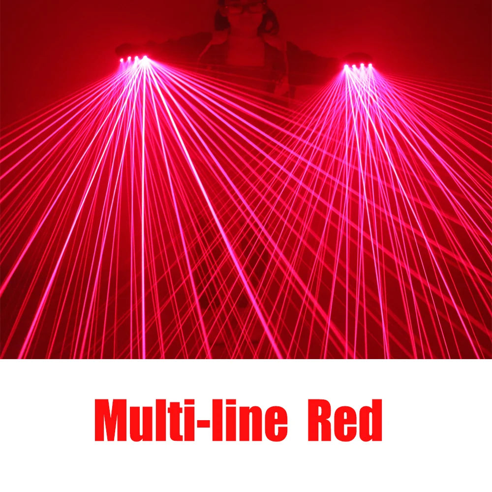 Color Red Green Blue Multi Line Laser Gloves LED Colorful Luminous Gloves for Party Stage Performance Clothing