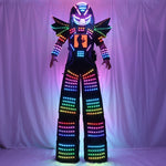 تحميل الصورة في عارض المعرض ،Full Color Pixel LED Robot Costume Clothes Stills Walker Costume with Laser Gloves Digital Screen DIY Text Image LOGO
