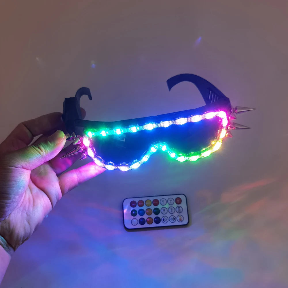 LED Glasses Rivet Punk Glasses for LED Growing Light Performance Stage Costume Clothes