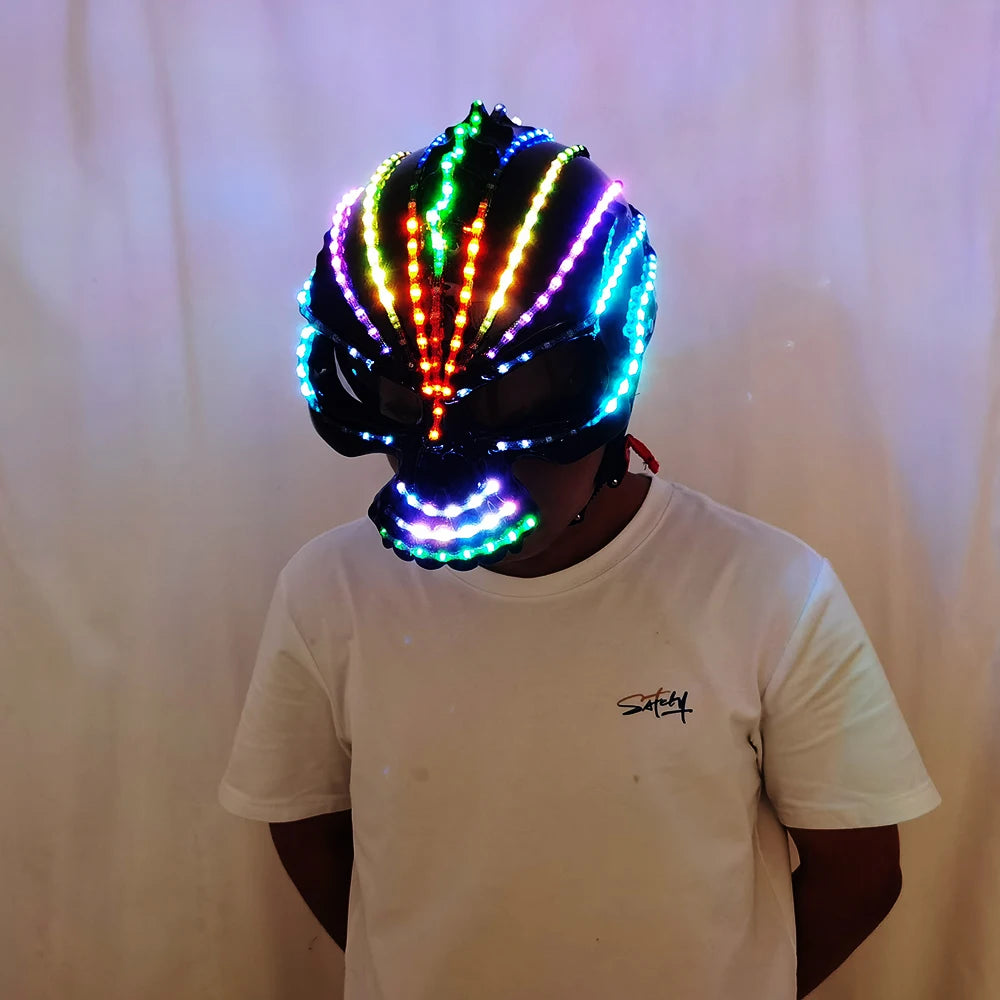 Unicorn LED Helmet Monochrome Full Color Lighting Racing Hat Mask Wate – temlaser.net