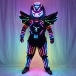 Laden Sie das Bild in den Galerie-Viewer.Pixels Led Robot Suit Traje De Robot  Full Color Change Stage Show Singer Party Performance Wear Helmet with Laser Gloves
