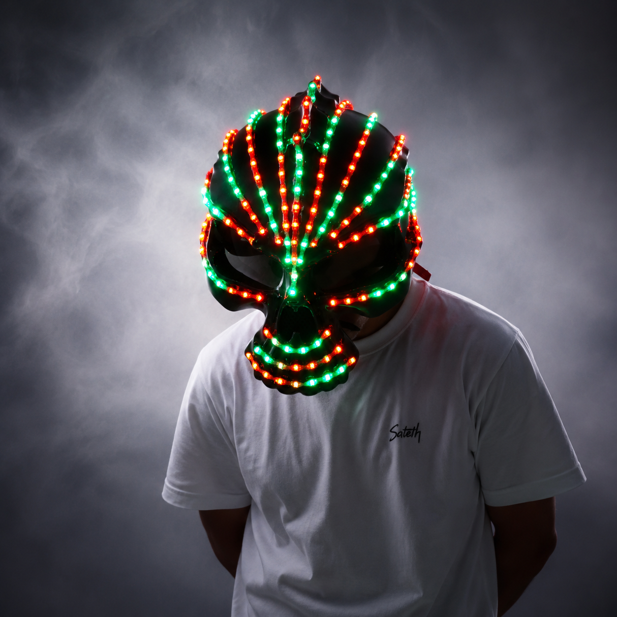 Unicorn LED Helmet Monochrome Full Color Lighting Racing Hat Mask Waterfall Effect Glowing Robot Suit Party Dress Accessories