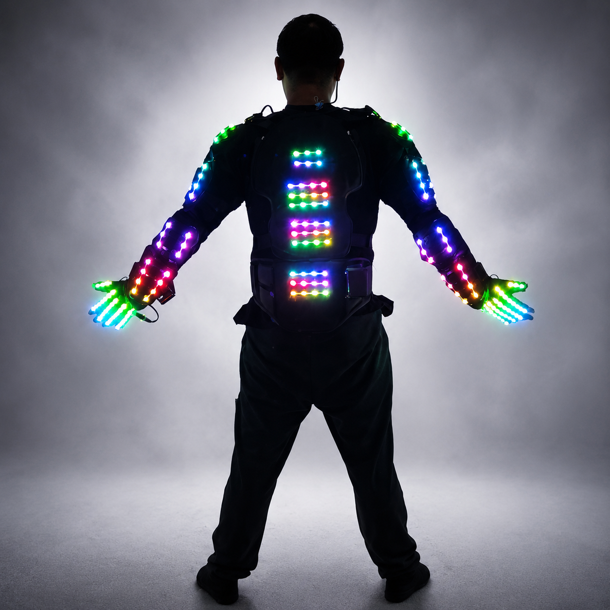 Pleine Couleur LED Lumineux Armure Légère Veste Lumineux Costumes Costume