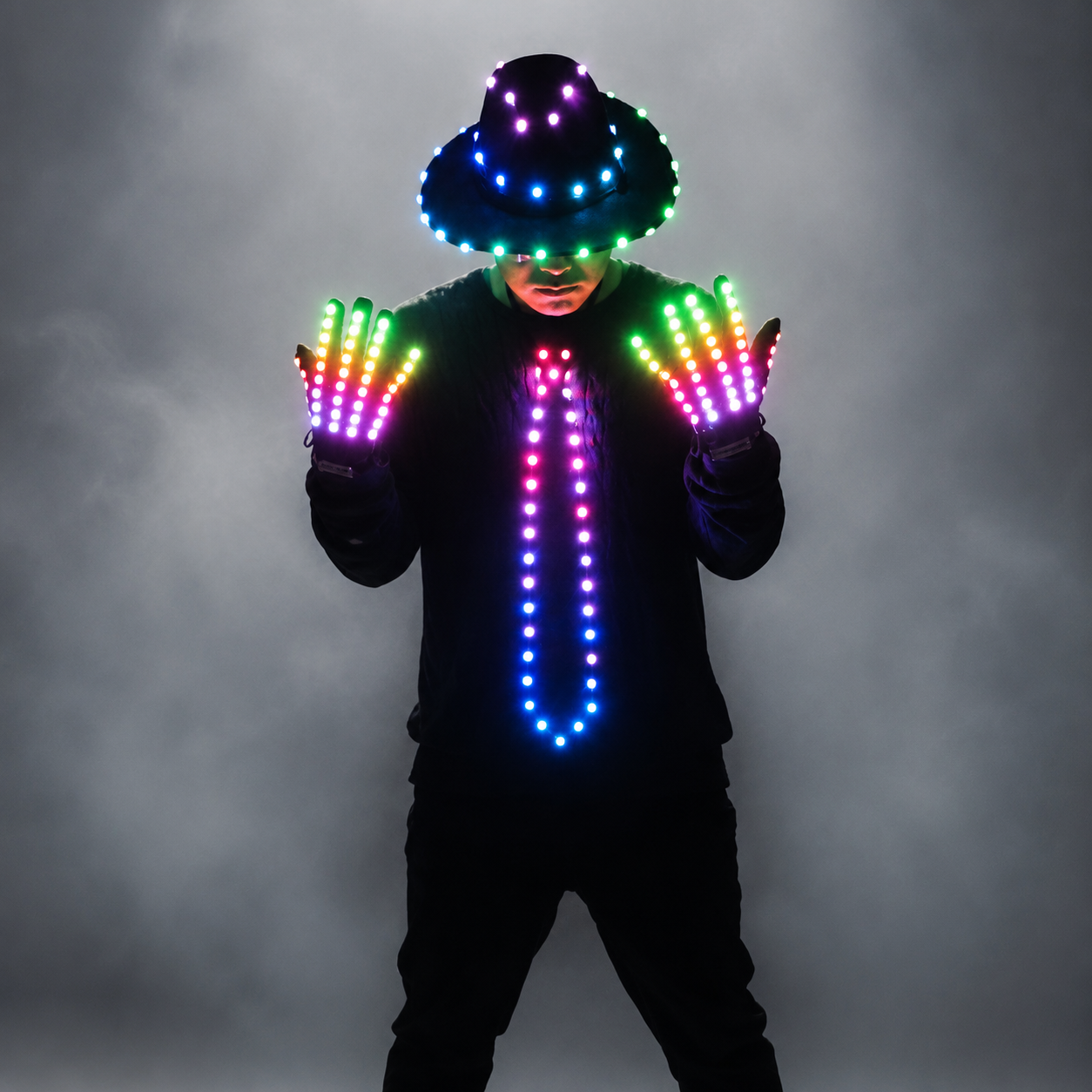 LED Blinking Sequin Jazz Hat & Bow Tie for Wedding Birthday Party Ramadan Decoration