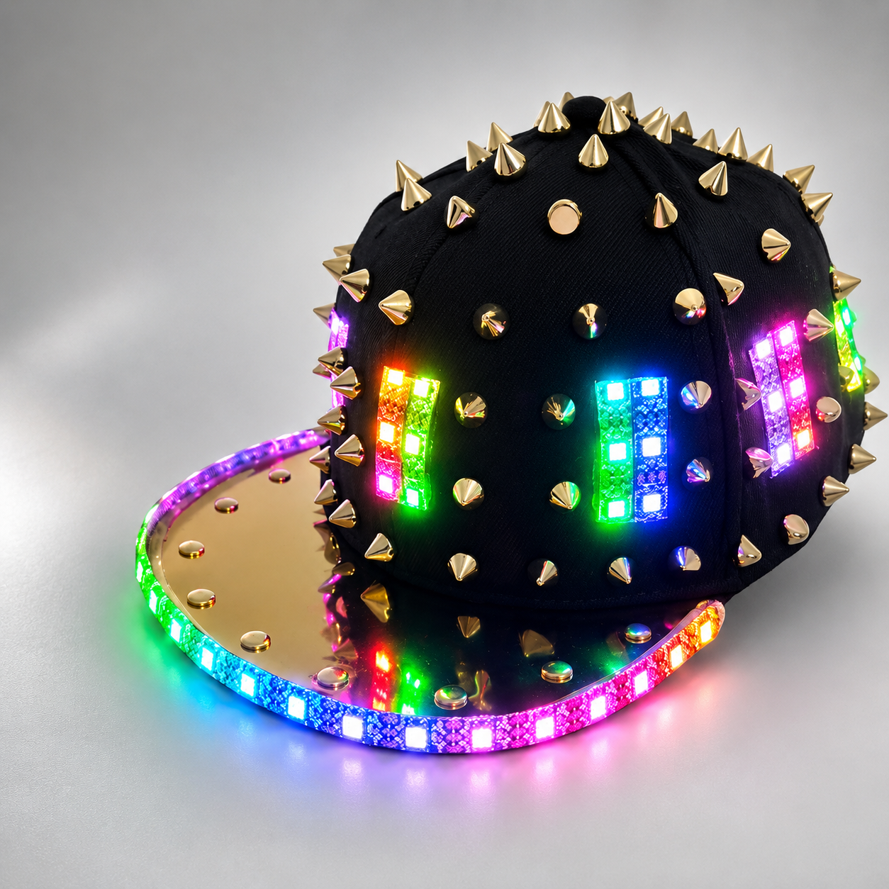 Woman Men LED Light Up Flashing Sequin Jazz Hat Cap Bow Tie Glow Rave Party Wedding Concert Bar Parade Adult Dance Show Wear