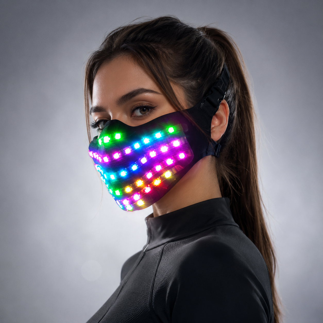 LED RGB Mutilcolor Light Mask Hero Face Guard DJ Mask Party Halloween Birthday LED Colorful Masks for Show