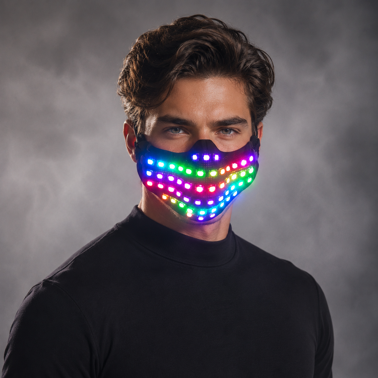 LED RGB Mutilcolor Light Mask Hero Face Guard DJ Mask Party Halloween Birthday LED Colorful Masks for Show