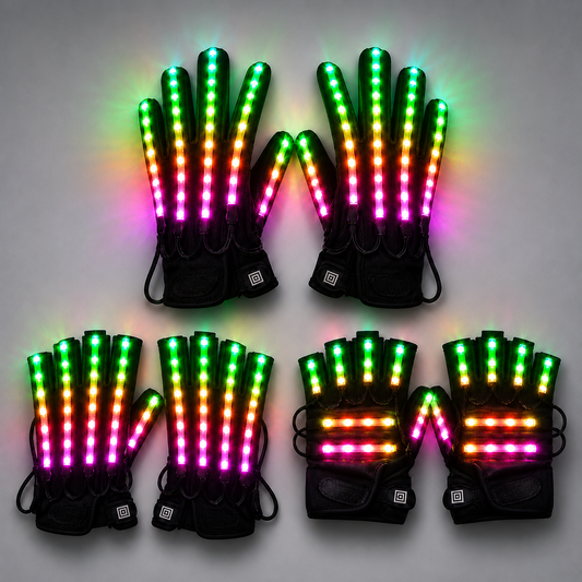 Flashing Gloves Glow 360 Mode LED Ray Light Finger Lighting Mitt Glowing Up Glove Glasses Stage Glow Costume