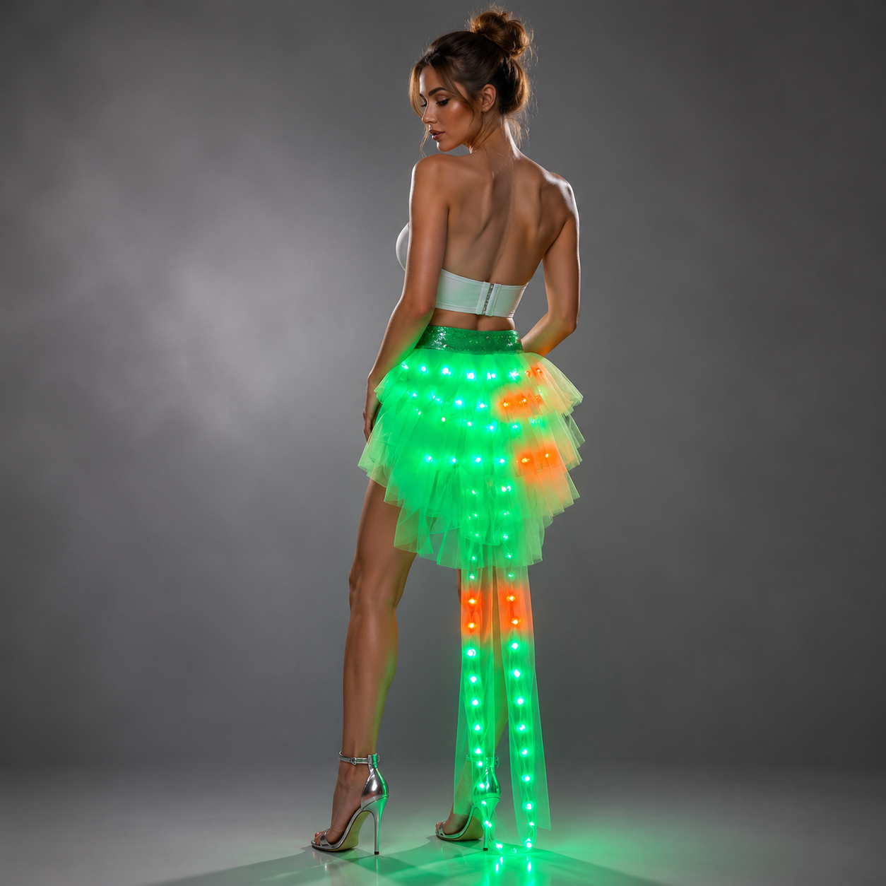 Fashion Dance LED Tutu Skirt Up Neon Fancy Rainbow Mini Tutu Fancy Costume Adult Light Skirt TFS Corset Tutu Skirtr