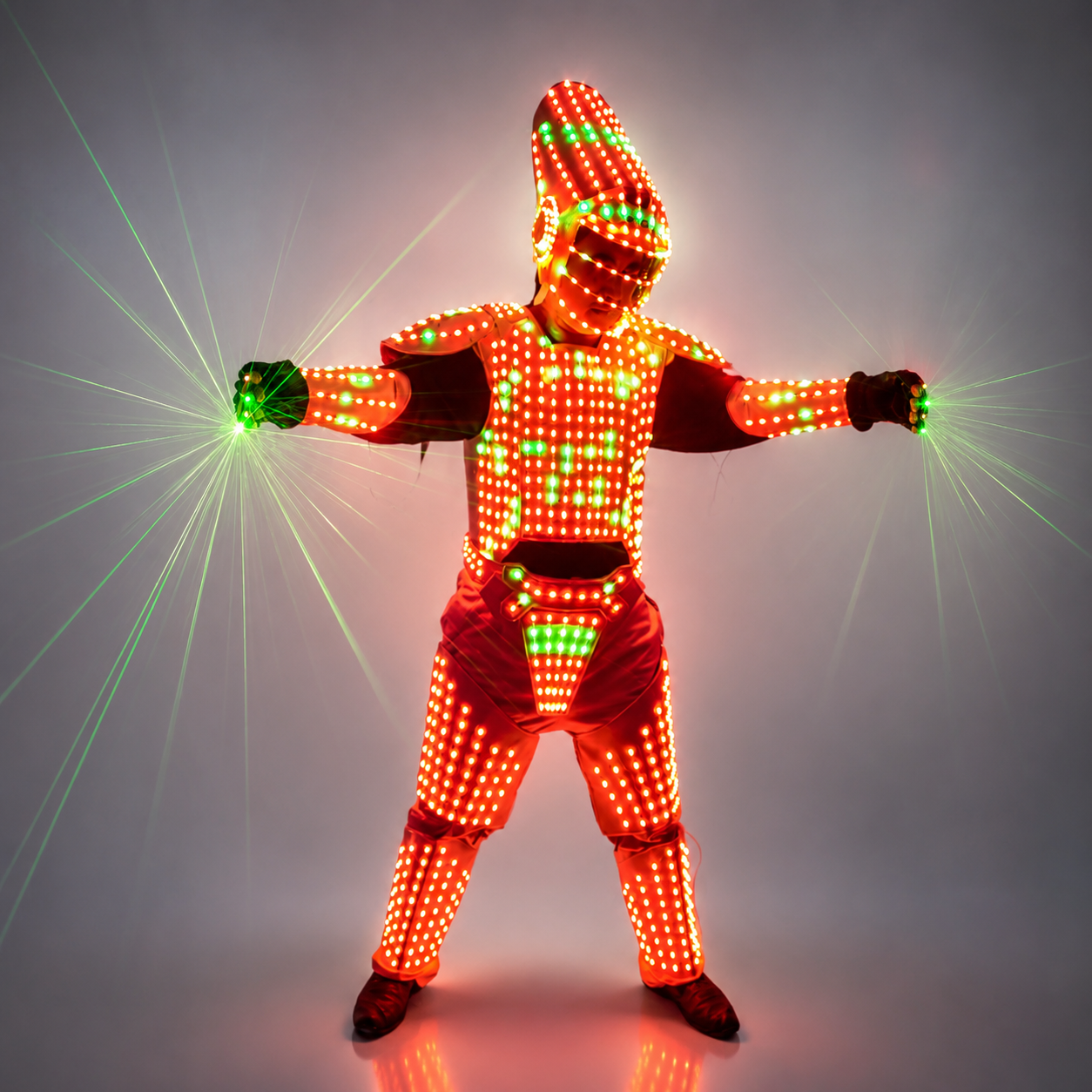 Pixel LED Lights Jacket Coat Stage Dance Costume Tron RGB Light Up Stage Suit Robot Outfit Group Dance Performance