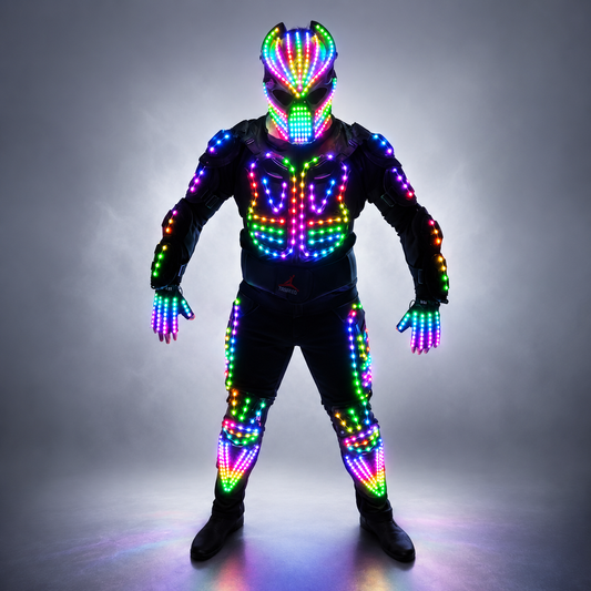 Glowing LED Armor Jacket – Digital Luminous Performance Costume for Events
