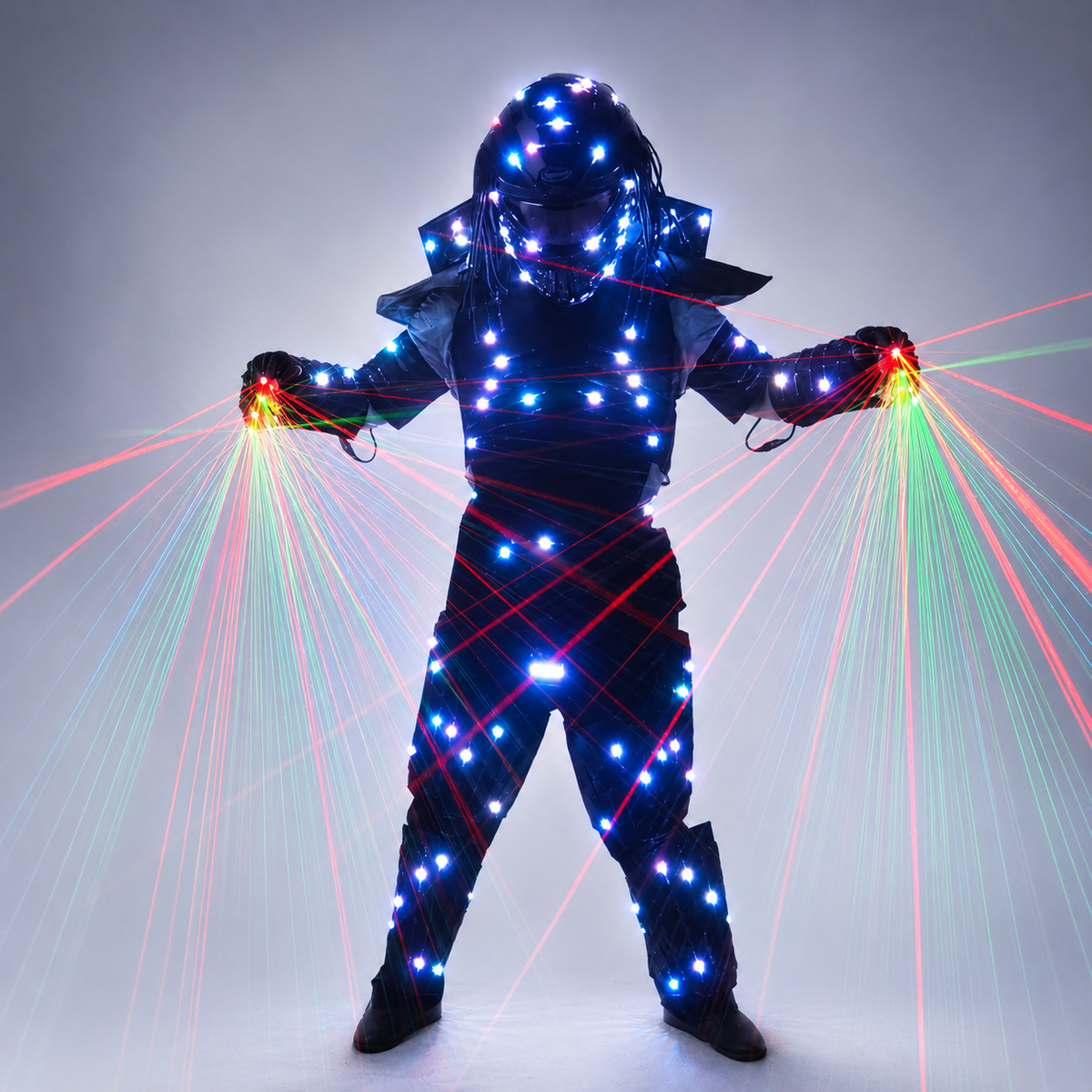 Full Color LED Iron Soldier Robot Suit | Laser Predator Cosplay Costume for Stage Dancer Nightclub Shows