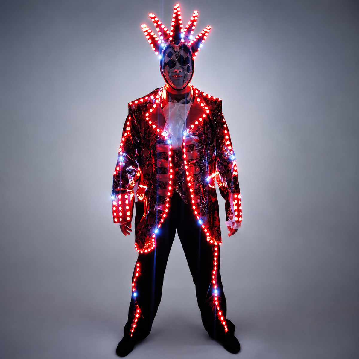 Full-Color Digital Pixel LED Court Suit for Stage Performance with Light-Emitting Running Horse Tuxedo Effects