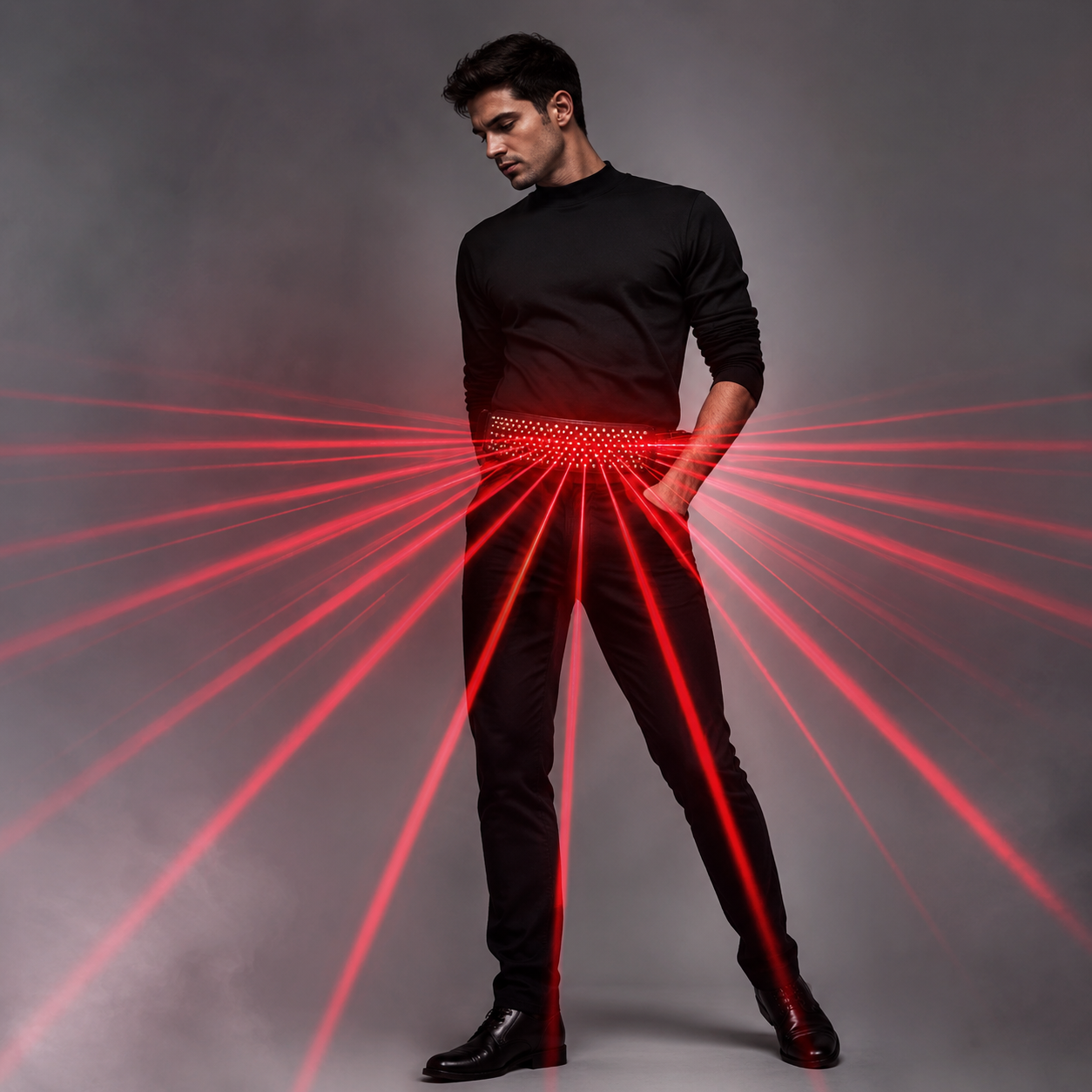 Red Laser Waistband Belt Led Girdle for Glowing Gloves Glasses Christmas Halloween Nightclub EDM Festival Performance