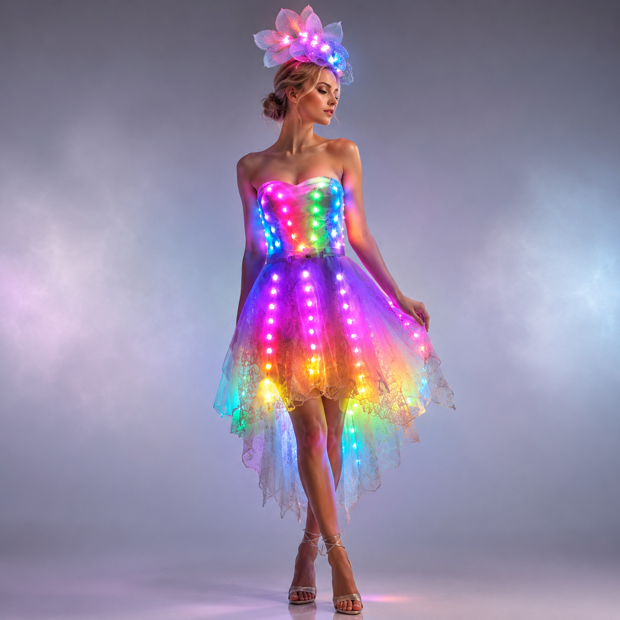 Full Color Lighting Tutu Skirt - Sexy Mini & Court Style Costume for Ballet & Events