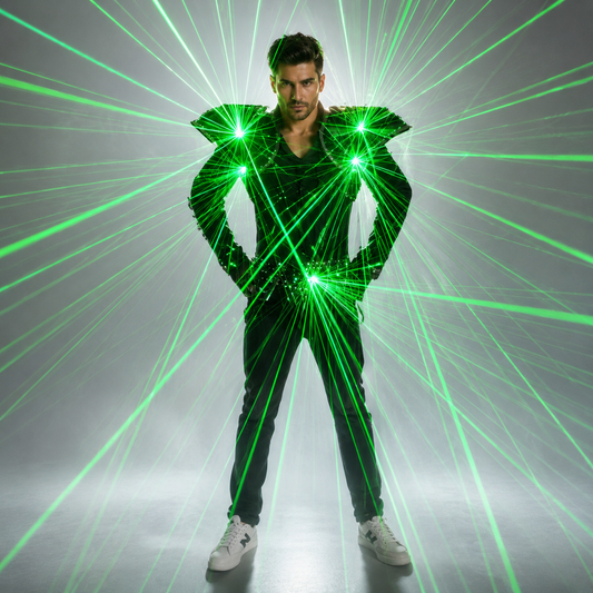 Future Novelty Green Laser Shoulder Vest LED Suit Jacket Starry Sky Laser Line Fireworks Colorful Effect Stage Performance