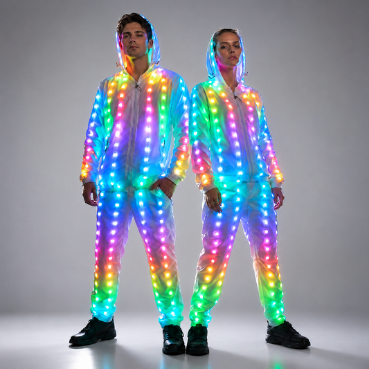 Chaqueta con luces LED de píxeles a todo Color, abrigo, pantalones, disfraces, traje iluminado, disfraz creativo para escenario exterior, fiesta de Navidad, vestido elegante