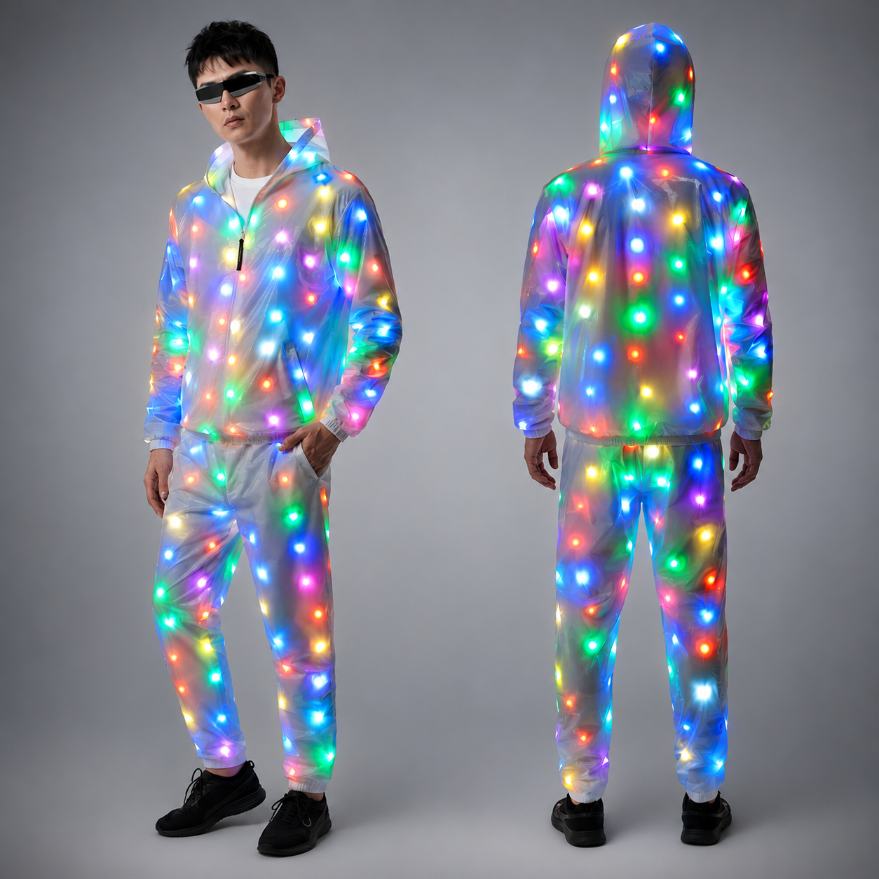Trajes de pareja LED, chalecos de Luz LED, trajes de fiesta de Halloween.
