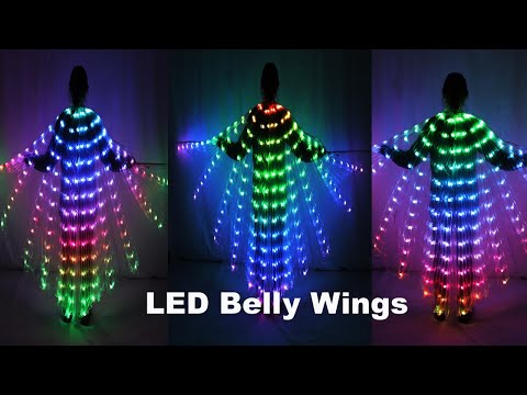 La danse du ventre a MENÉ des ailes de l'EIIS l'accessoire de danse du ventre coloré la performance de stade populaire étaie des supports d'ailes avec le bâton