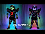 Laden und Abspielen von Videos im Galerie-Viewer,Pixels Led Robot Suit Traje De Robot  Full Color Change Stage Show Singer Party Performance Wear Helmet with Laser Gloves
